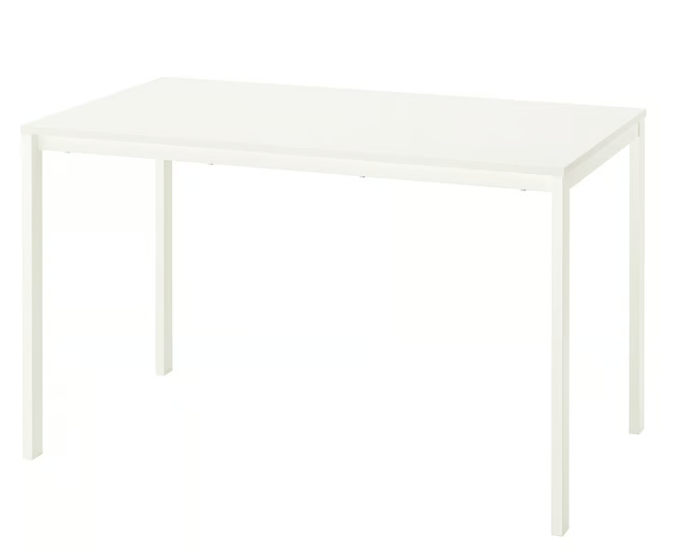 โต๊ะอาหาร ขาเหล็ก สีขาว ยี่ห้อ IKEA รุ่น VIHALS (5)
