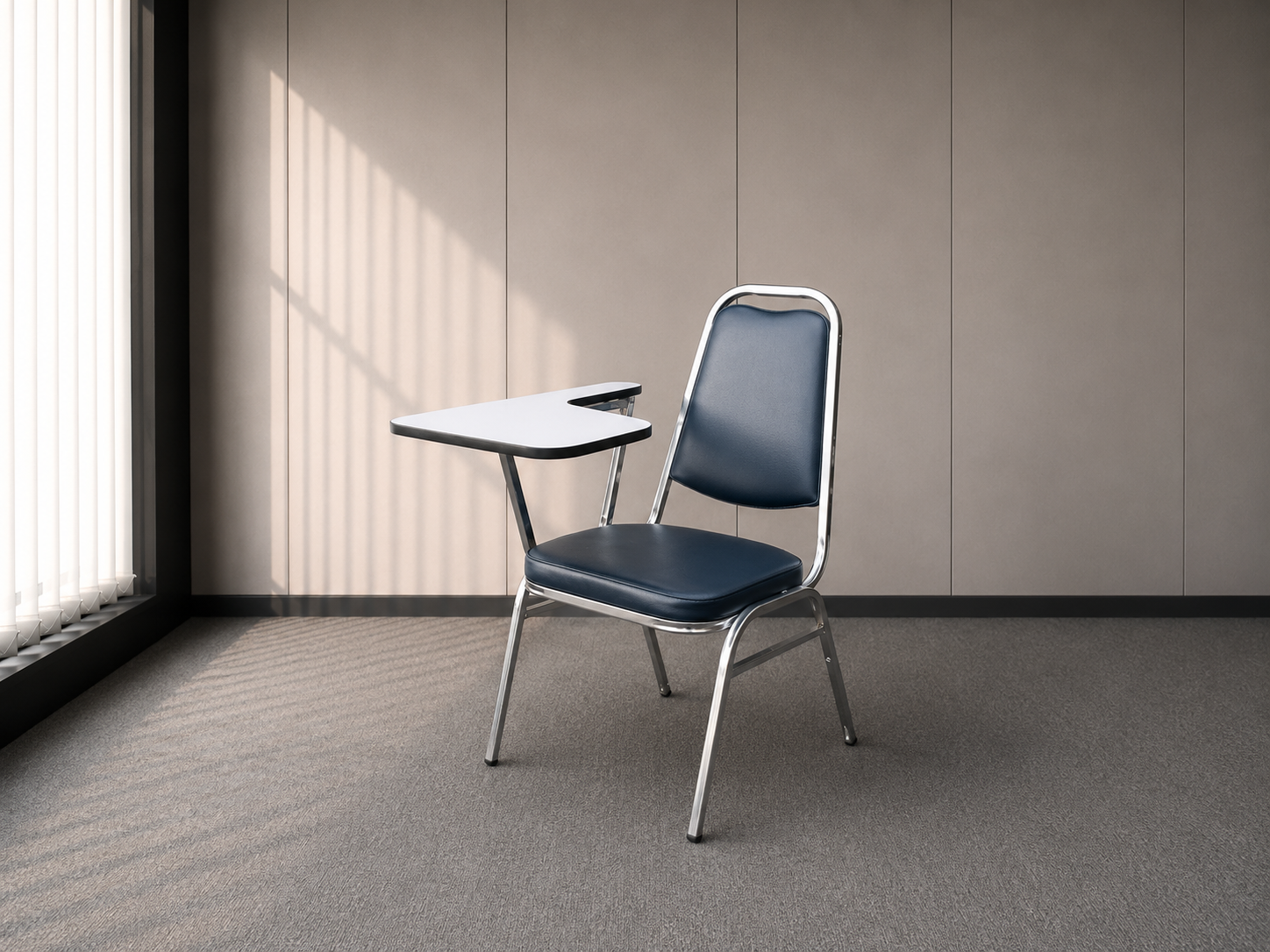 Lecture chair, steel legs with A belt, strong, tear resistant, can be stacked, seat and backrest are leather._IT86AMHO6U