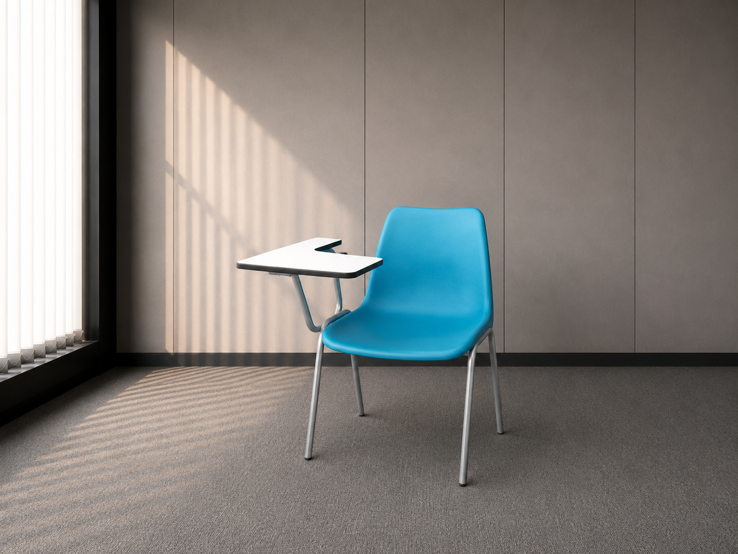 Blue Lecture Chair with Gray Legs_I2GKOL3W1G