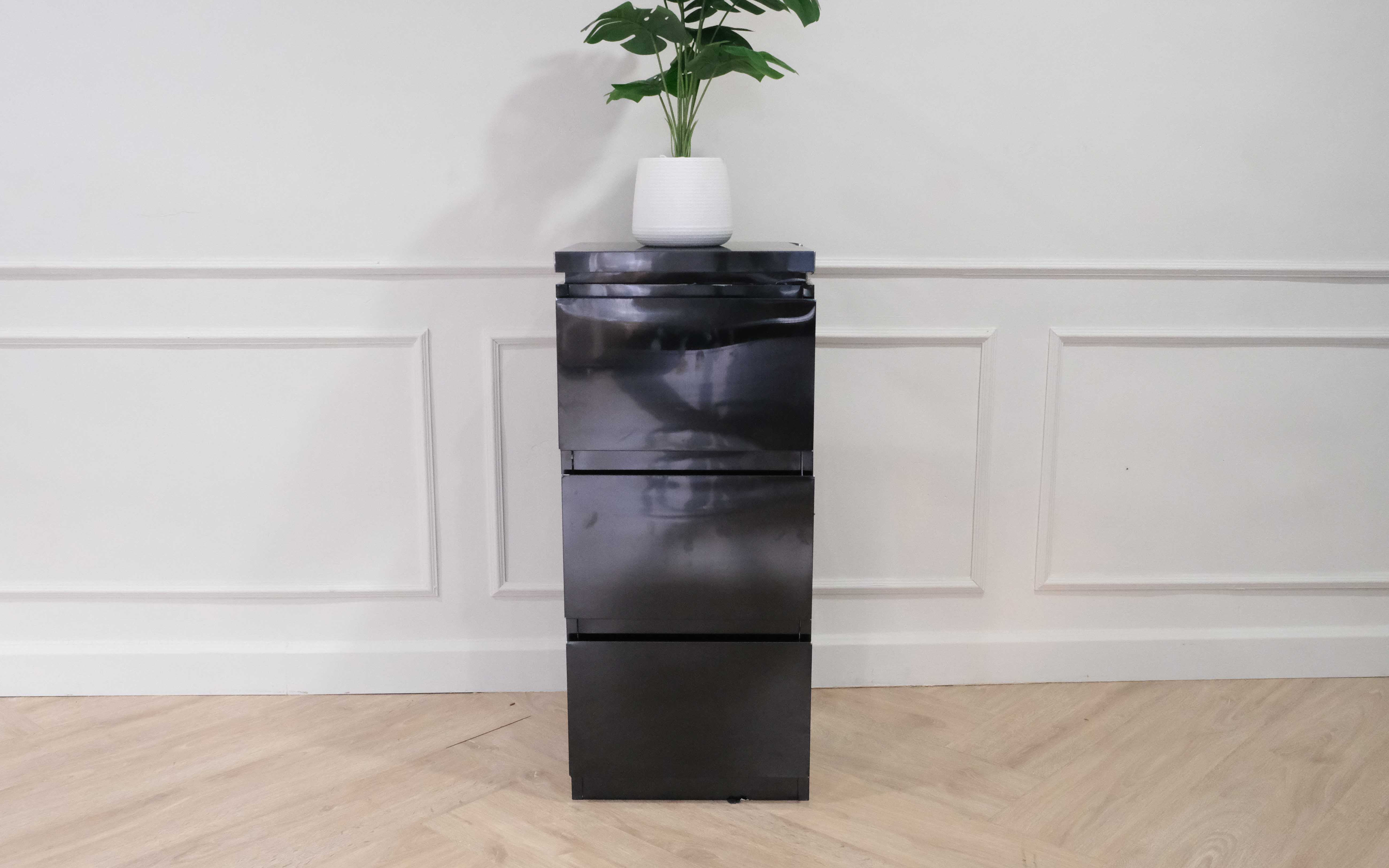 ตู้ร้านตัดผม ร้านเสริมสวย ตู้เหล็กลิ้นชัก 3ชั้นสีดำ  สินค้าใหม่ (5)