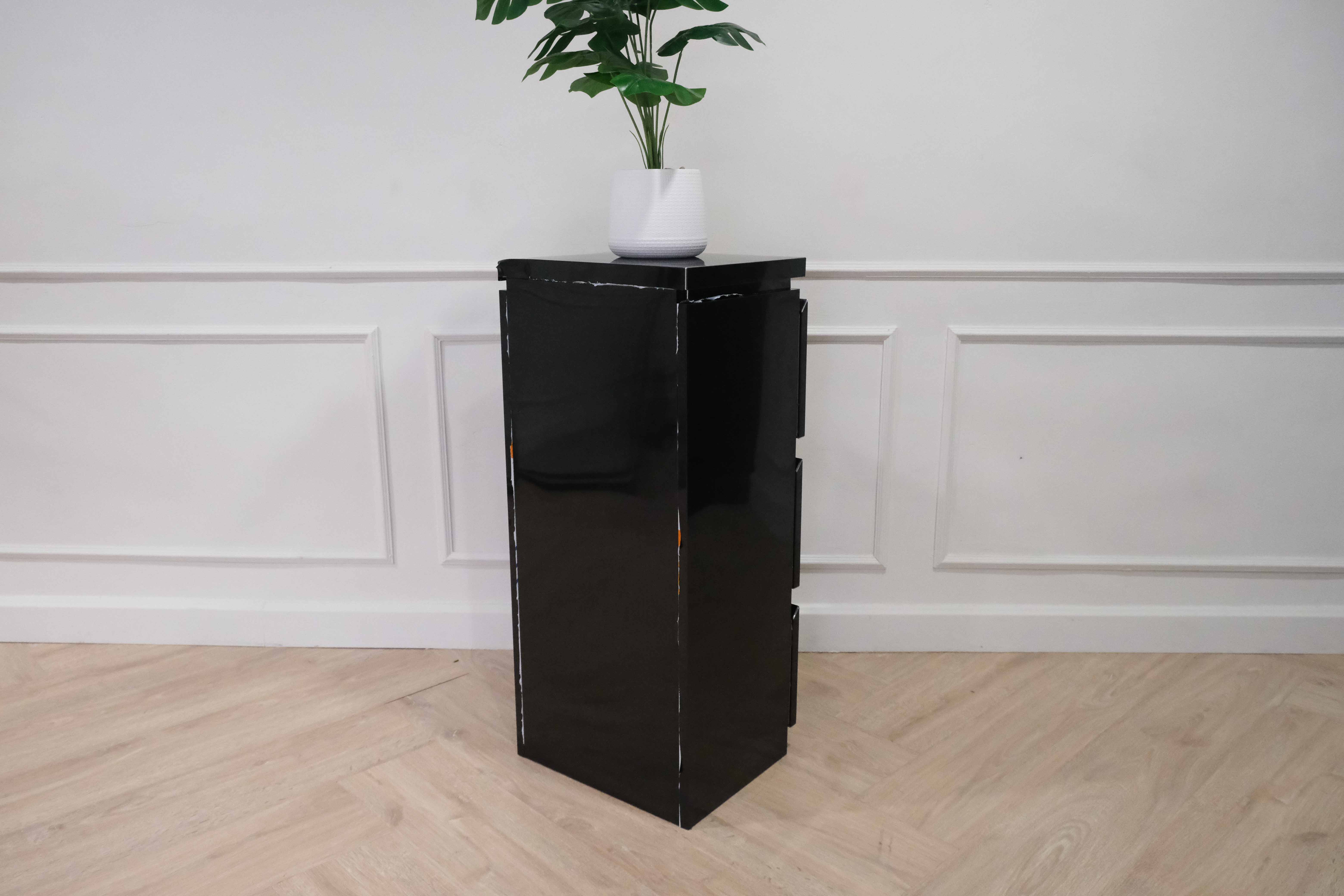 ตู้ร้านตัดผม ร้านเสริมสวย ตู้เหล็กลิ้นชัก 3ชั้นสีดำ  สินค้าใหม่ (5)