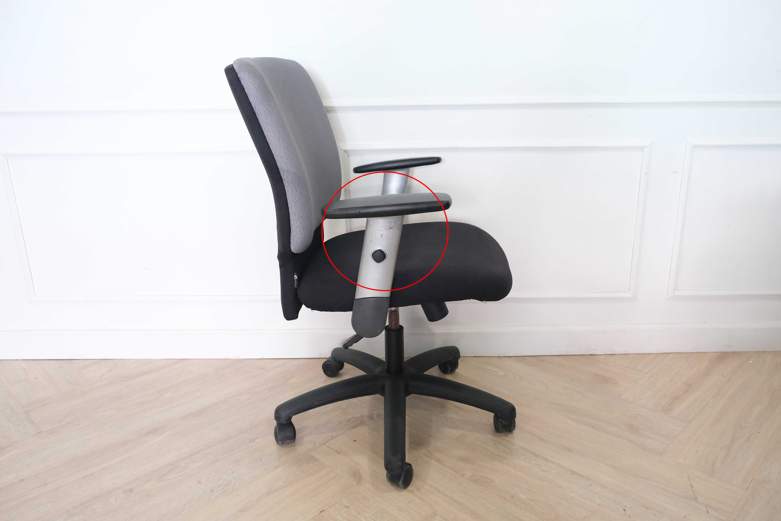 เก้าอี้สำนักงาน เบาะผ้า ดำ-เทา perfect (1)