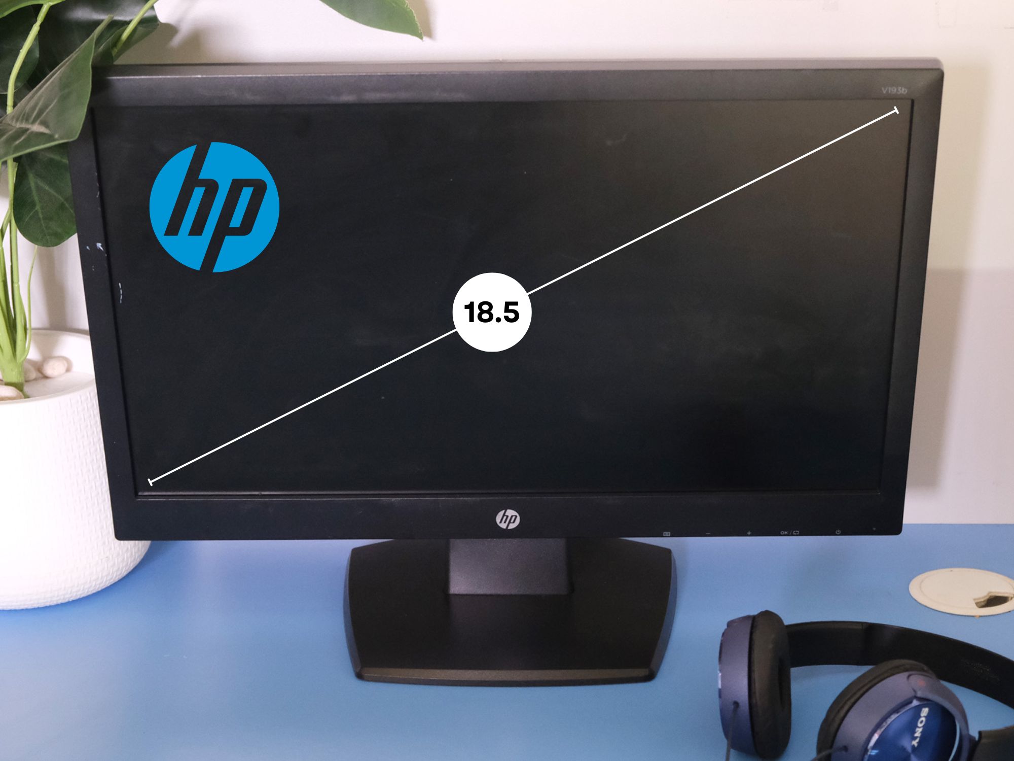 หน้าจอคอมพิวเตอร์ HP 18.5นิ้ว รุ่น V193b ใช้งานได้ปกติ (20)