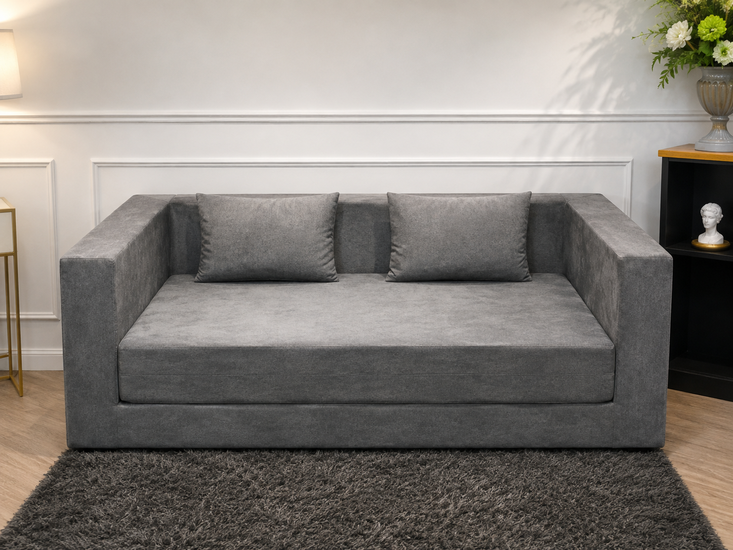 Velvet Sofa Bed with Adjustable Backrest (Brand New)_KQ72295OXW_L8UU5VM7EP