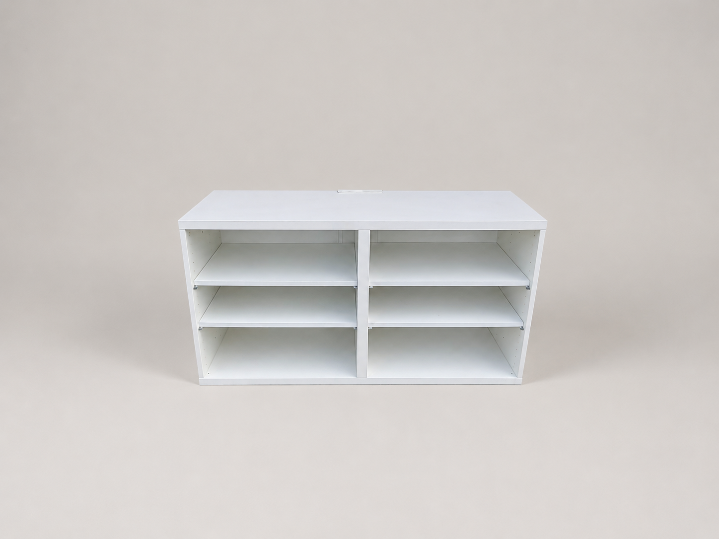 White 6-Compartment TV Stand