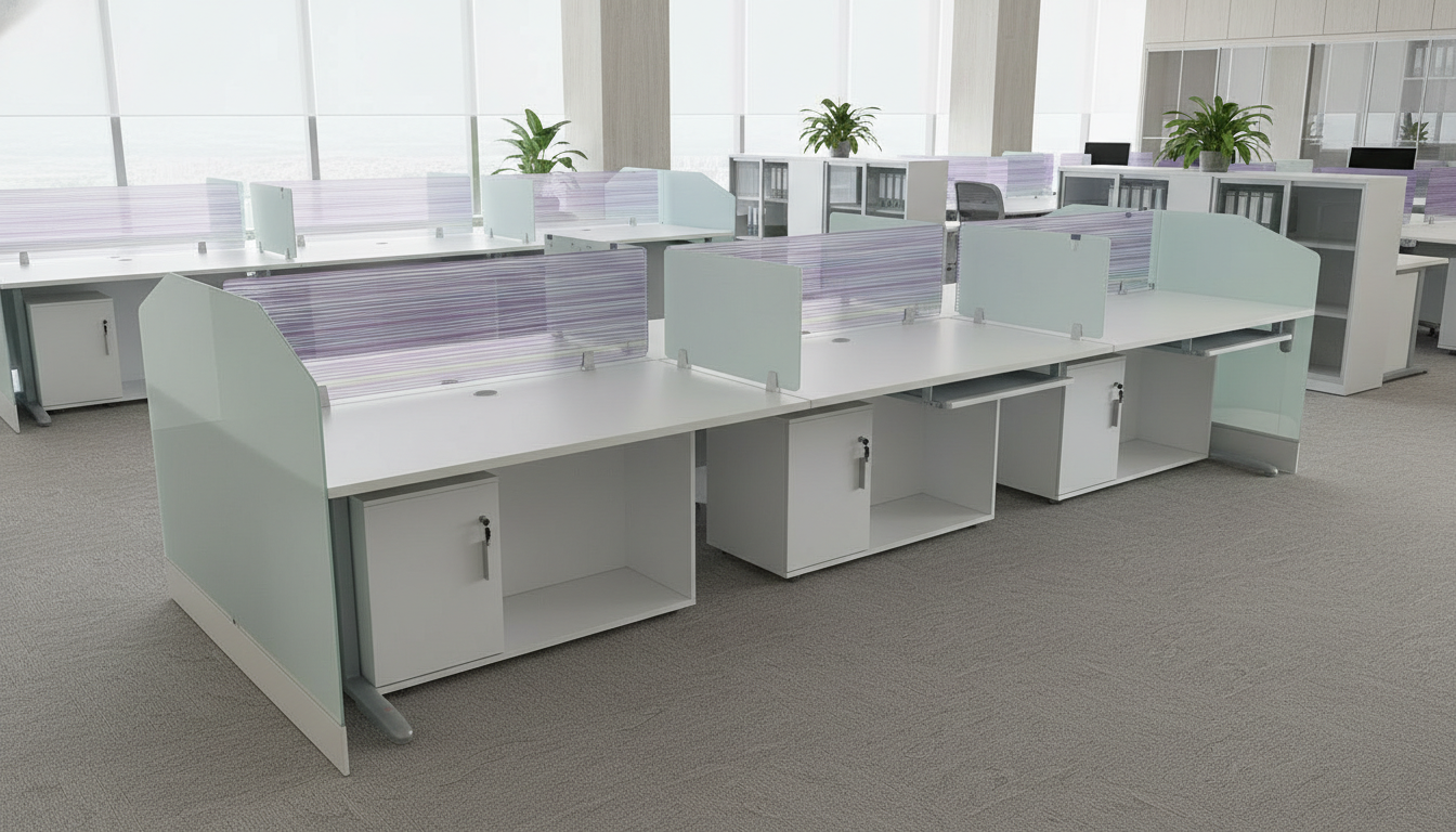 โต๊ะทำงานไม้ ขาเหล็ก สีขาว (256)