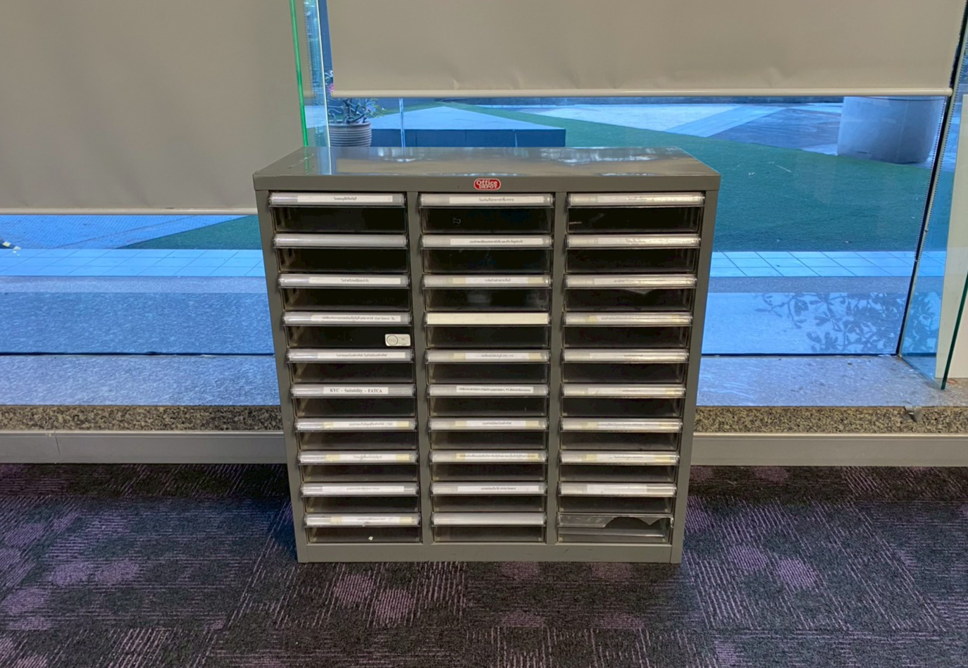 30-Drawer Steel Filing Cabinet, Gray