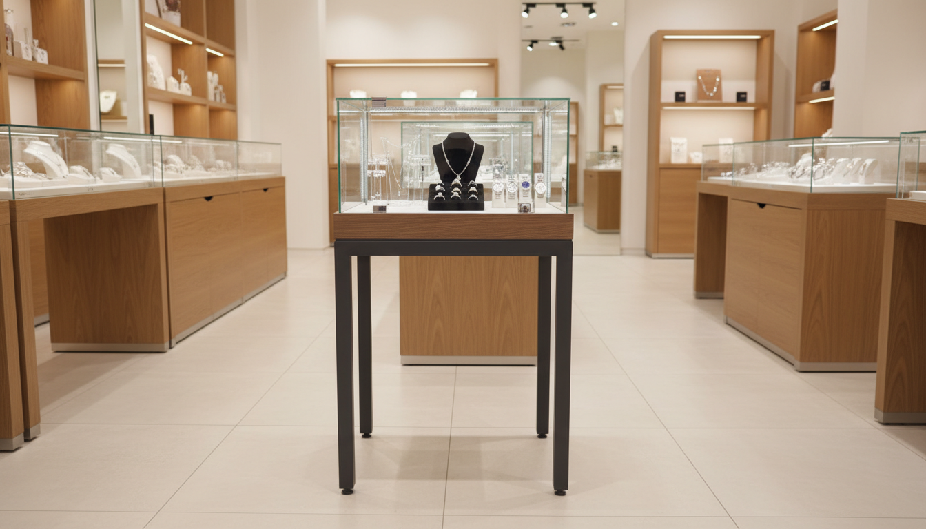 ตู้โชว์ 1 บานเปิดกระจก ขาเหล็ก สีดำ (1)