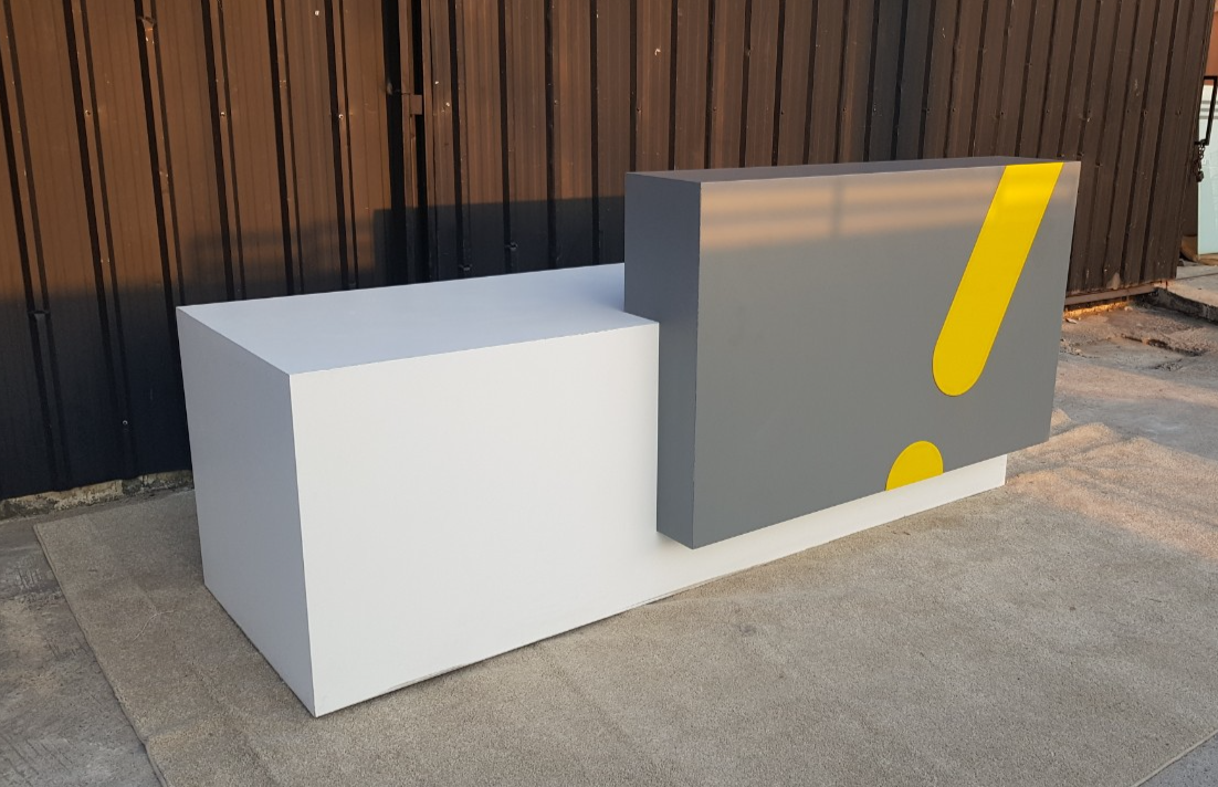 เคาน์เตอร์ไม้ 6 ลิ้นชัก สีขาว เทา (1)