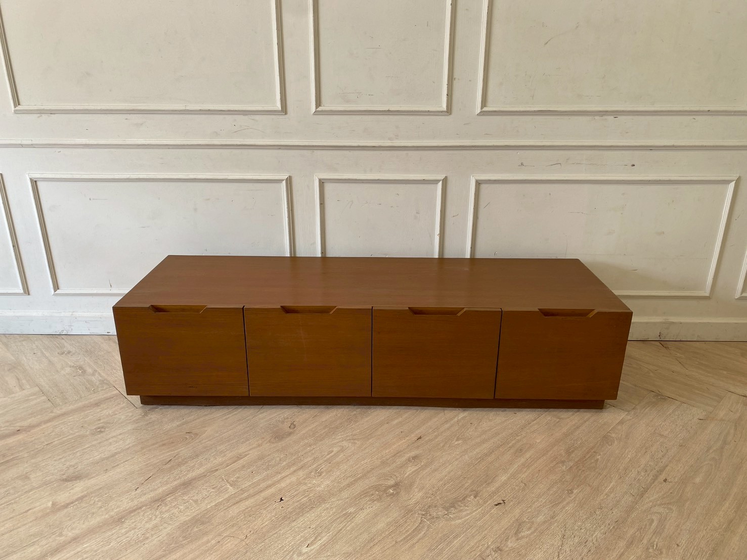 Teak wood TV stand with 4 drawers