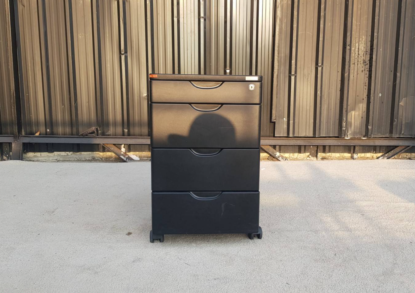 Practika 移动式四抽屉柜，黑色，带轮子