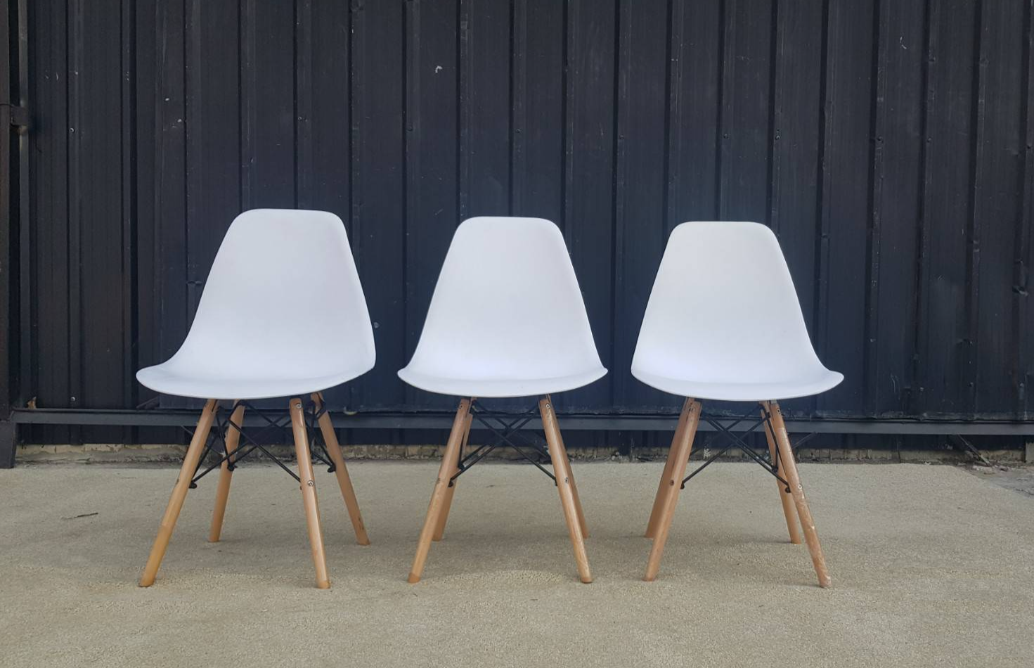 เก้าอี้ สีขาว ขาไม้ สไตล์โมเดิร์น (60)