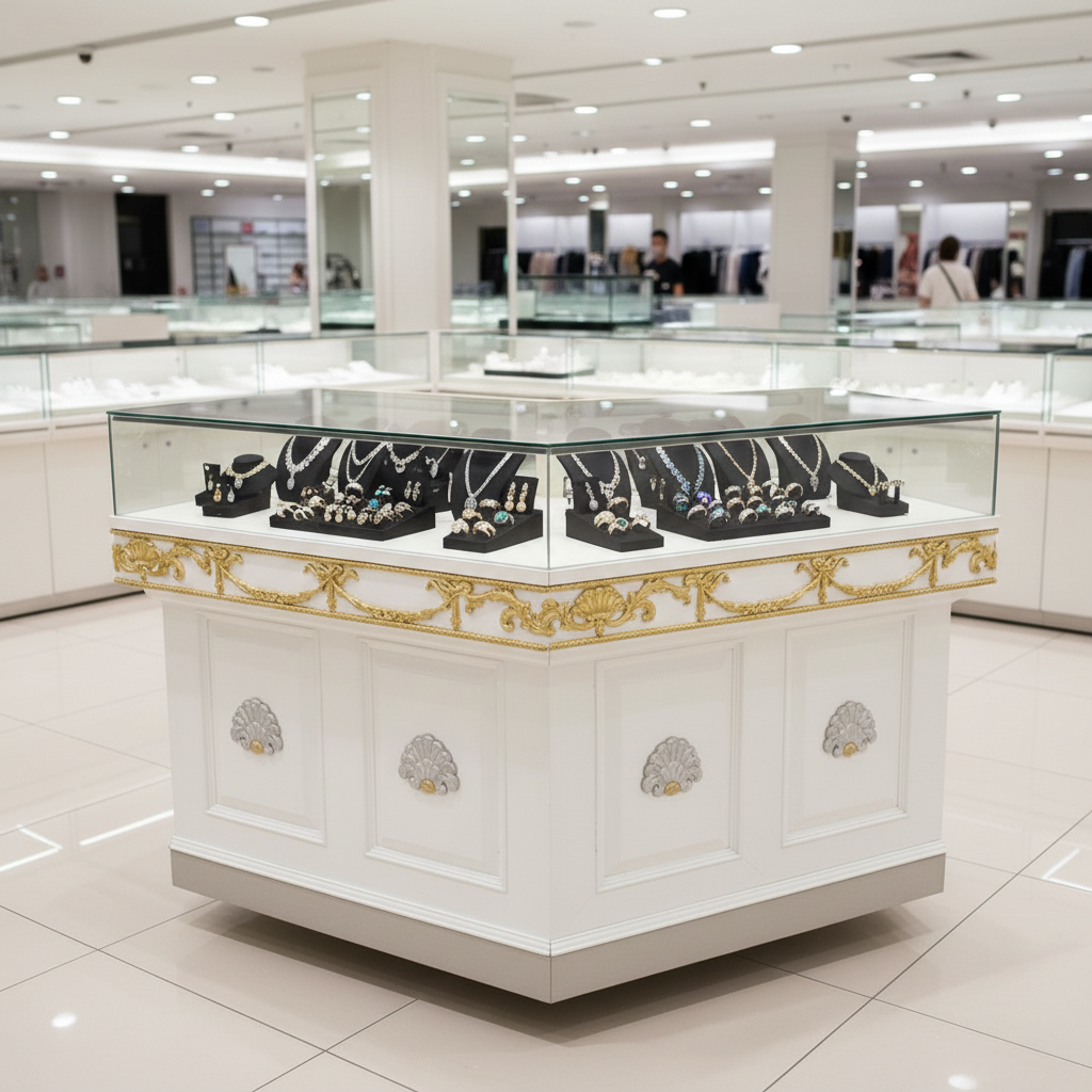珠宝柜、首饰柜、钻石柜、产品展示柜、斜角柜
