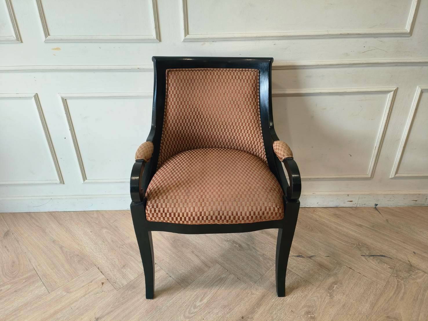 Wooden chair, black frame