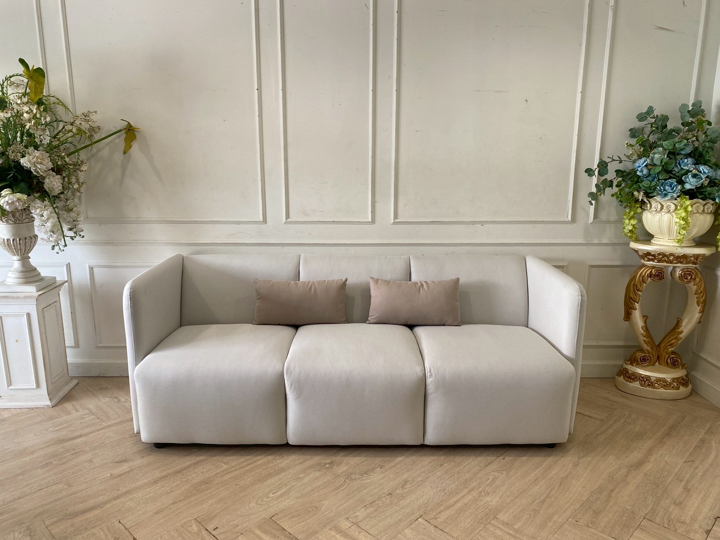 โซฟา 3 ที่นั่ง เบาะผ้า สีเทา  (สินค้าใหม่) (1)