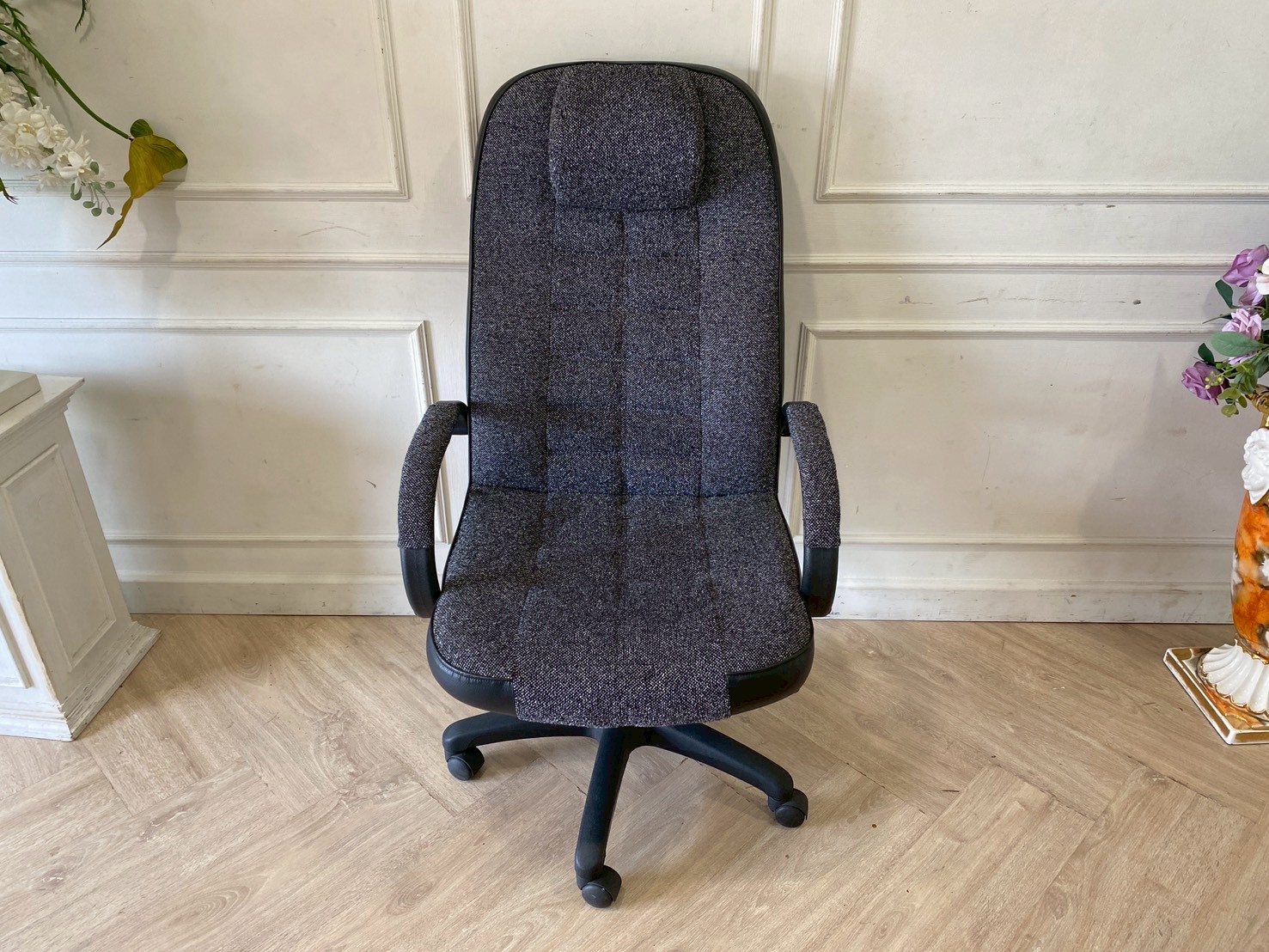 เก้าอี้สำนักงาน เบาะผ้า สีเทา (1)