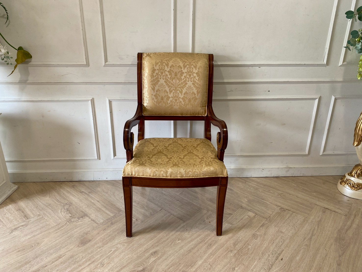 Teak Chair with Fabric Cushion