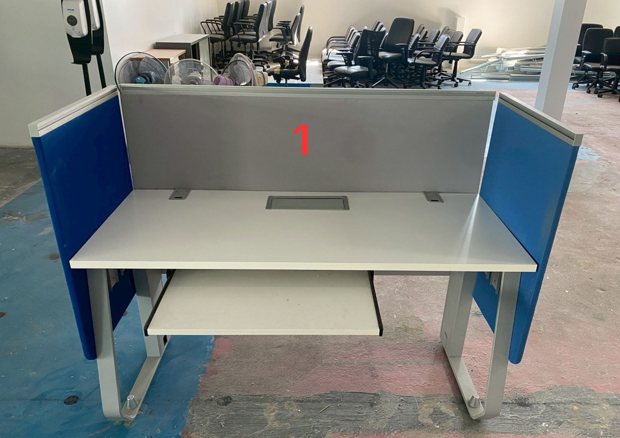Rockworth White Desk with Power Strip_A9ACYQ04CU