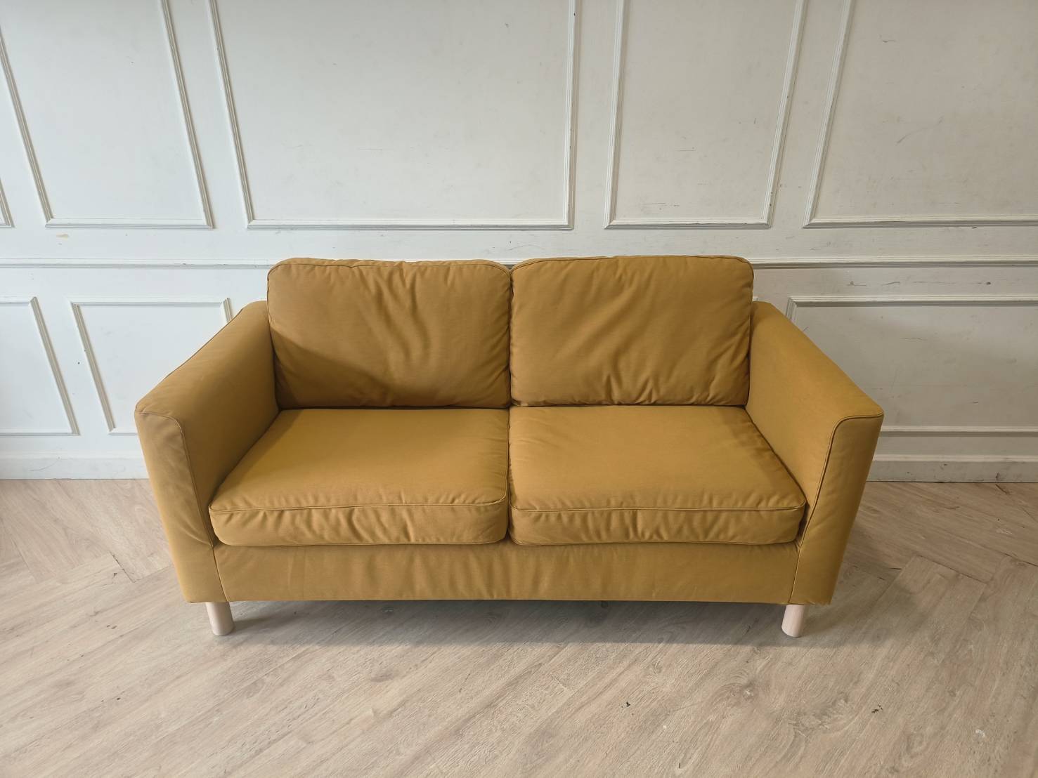 2-Seater Fabric Sofa, Mustard Yellow