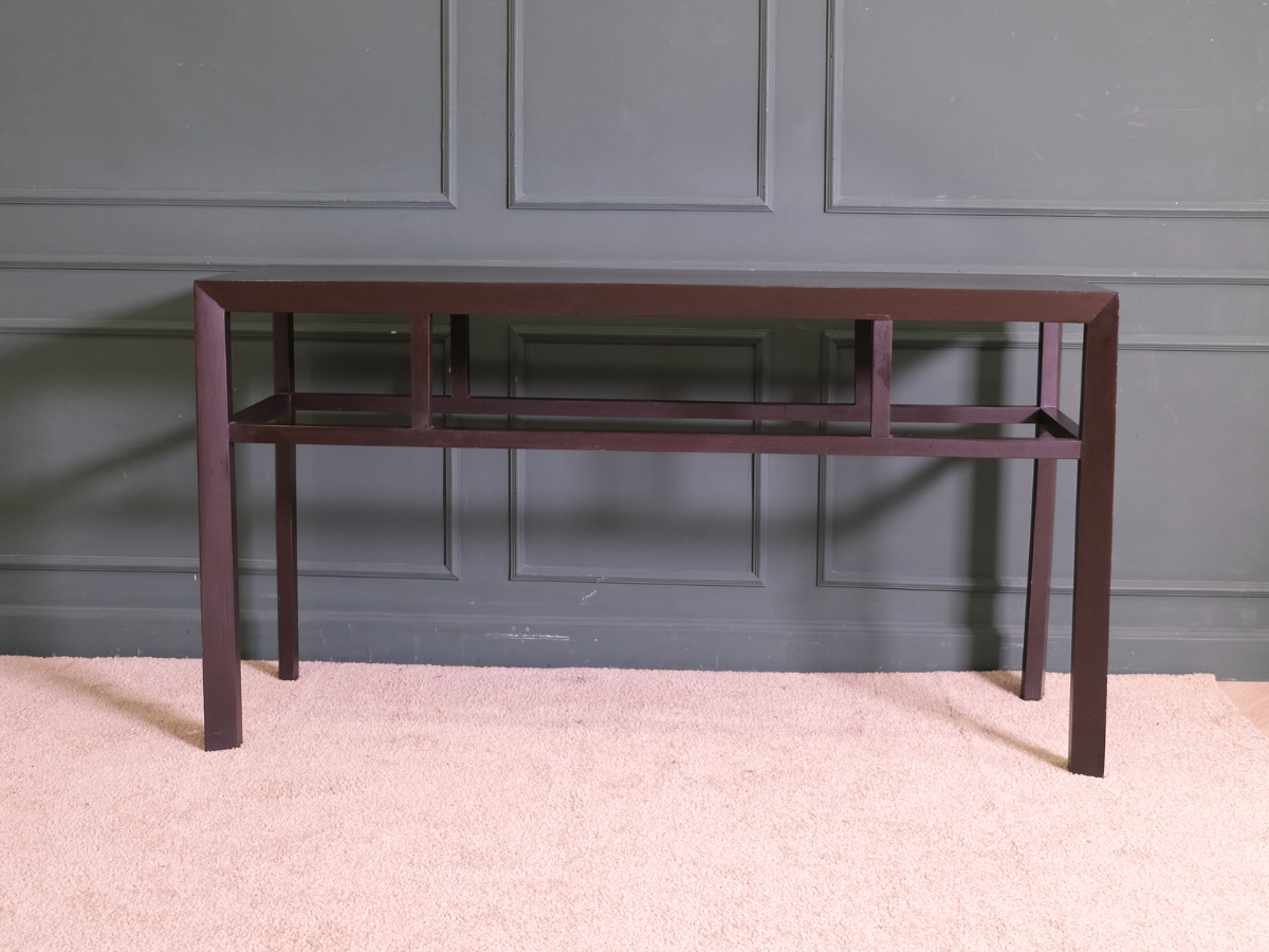 Multi-purpose wooden table Rectangular shape, dark brown.