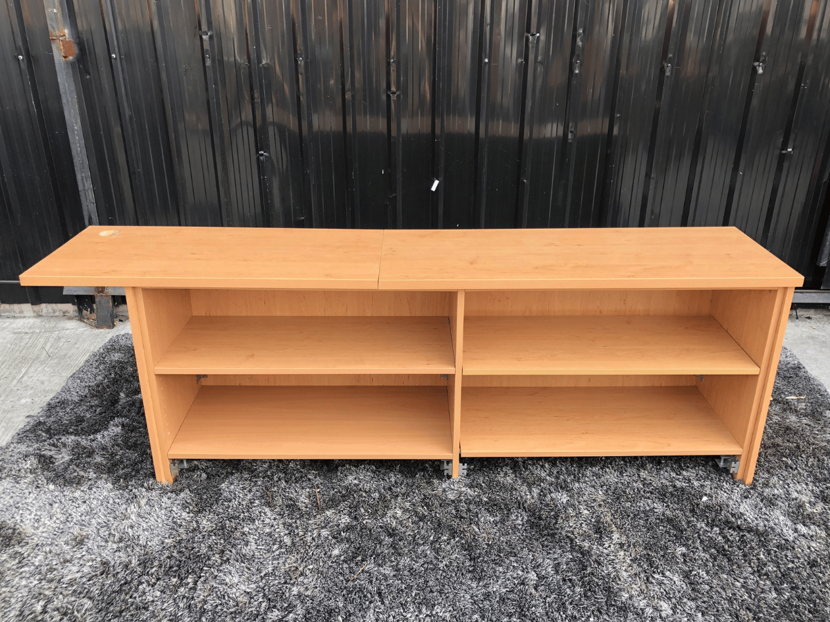 Wooden document shelf, 4 shelves