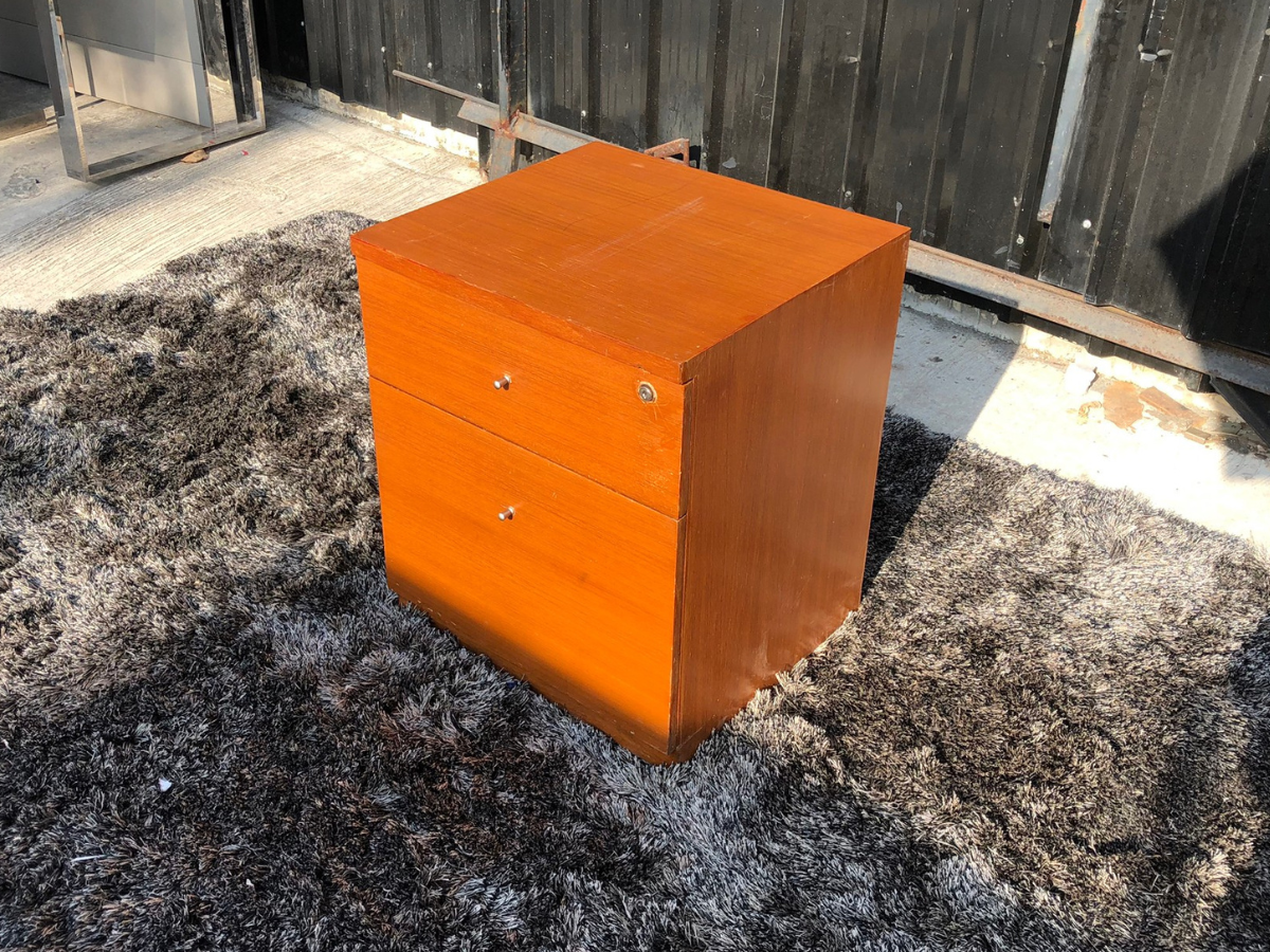 Mobile cabinet, 2 drawers, wooden frame, with wheels