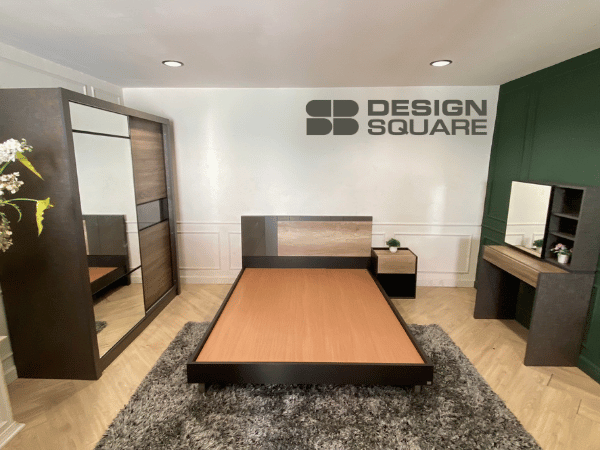 เซ็ตห้องนอน 4 ชิ้น เตียง 5 ฟุต ตู้หัวเตียง โต๊ะเครื่องแป้ง ตู้เสือผ้า ยี่ห้อ SB FURNITURE (1)