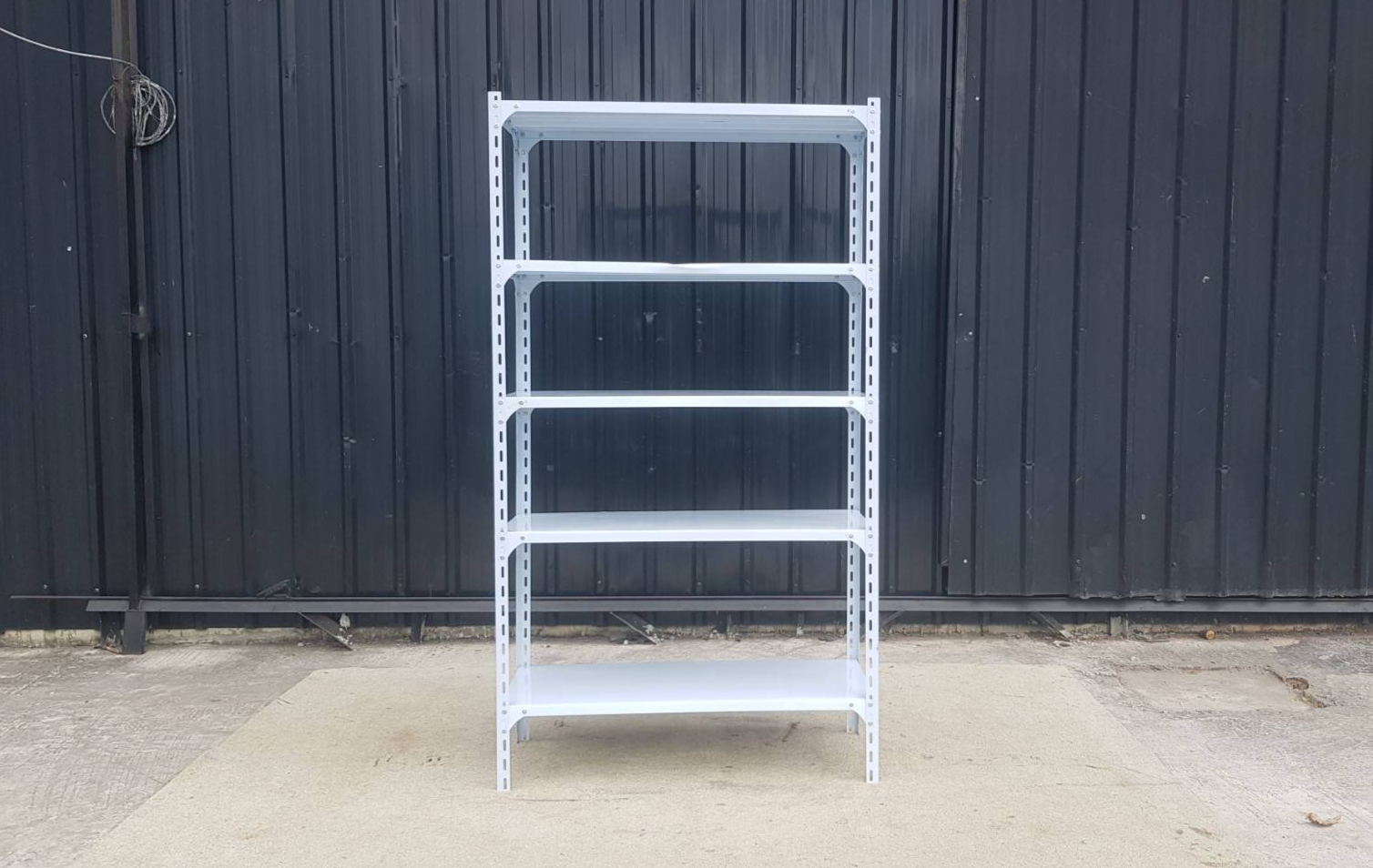 ชั้นวางสินค้า ชั้นวางของเหล็ก 5 ชั้นวาง สีขาว (1)