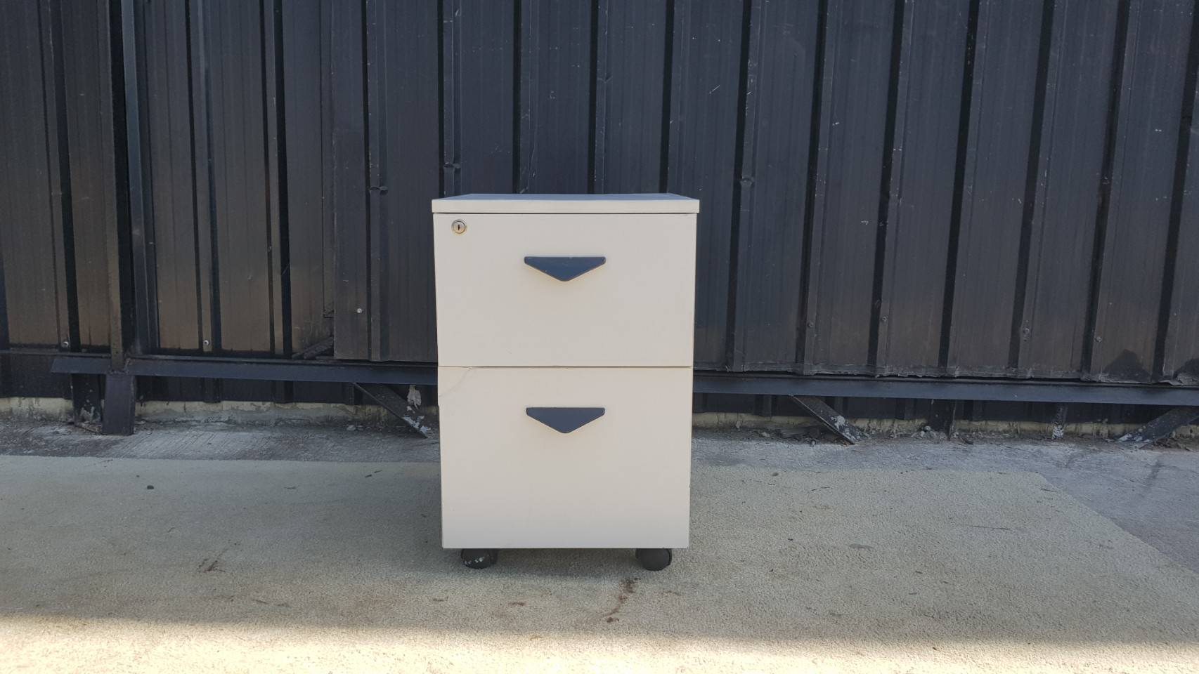 Wooden Filing Cabinet with 2 Drawers and Wheels, Gray