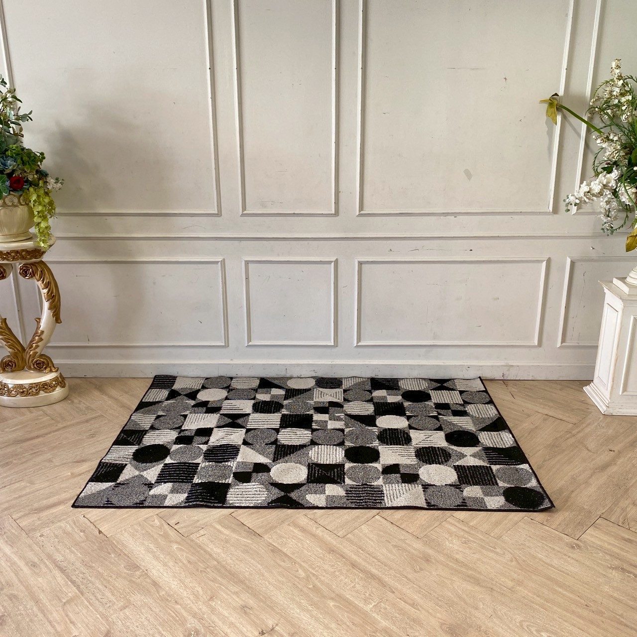 INDEX HOME Grey 3D Patterned Rug