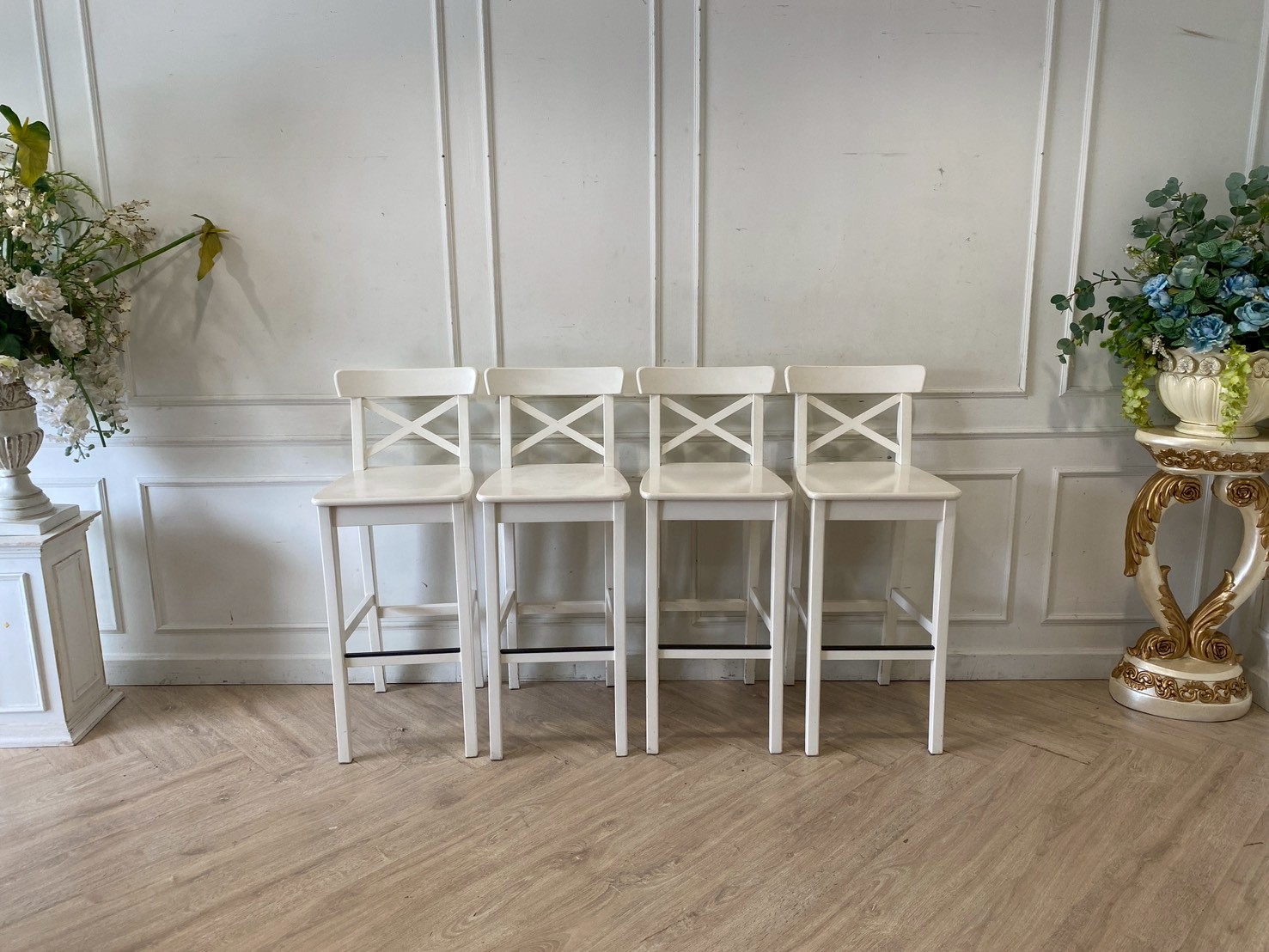 White Wooden Bar Stool