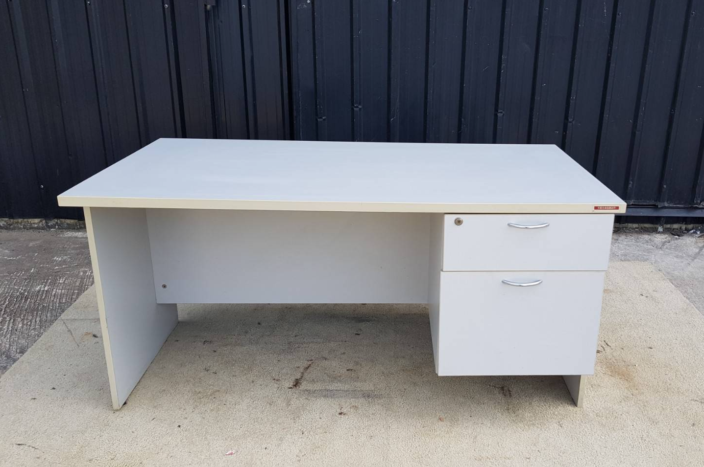 2-drawer desk, gray MDF frame, 74 cm high