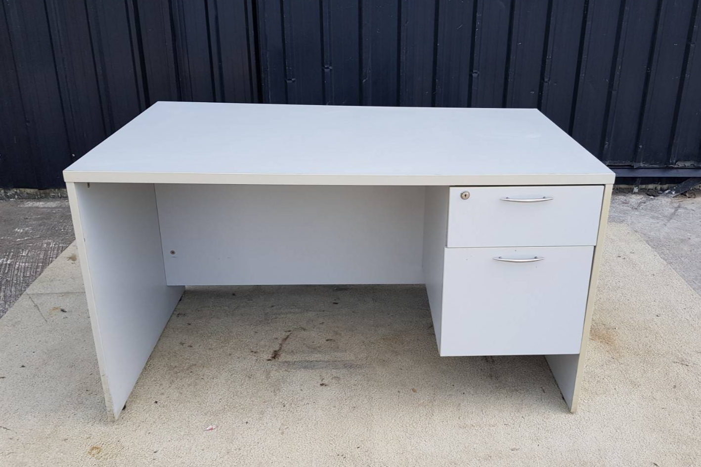 2-drawer desk, gray MDF frame, 135 cm wide