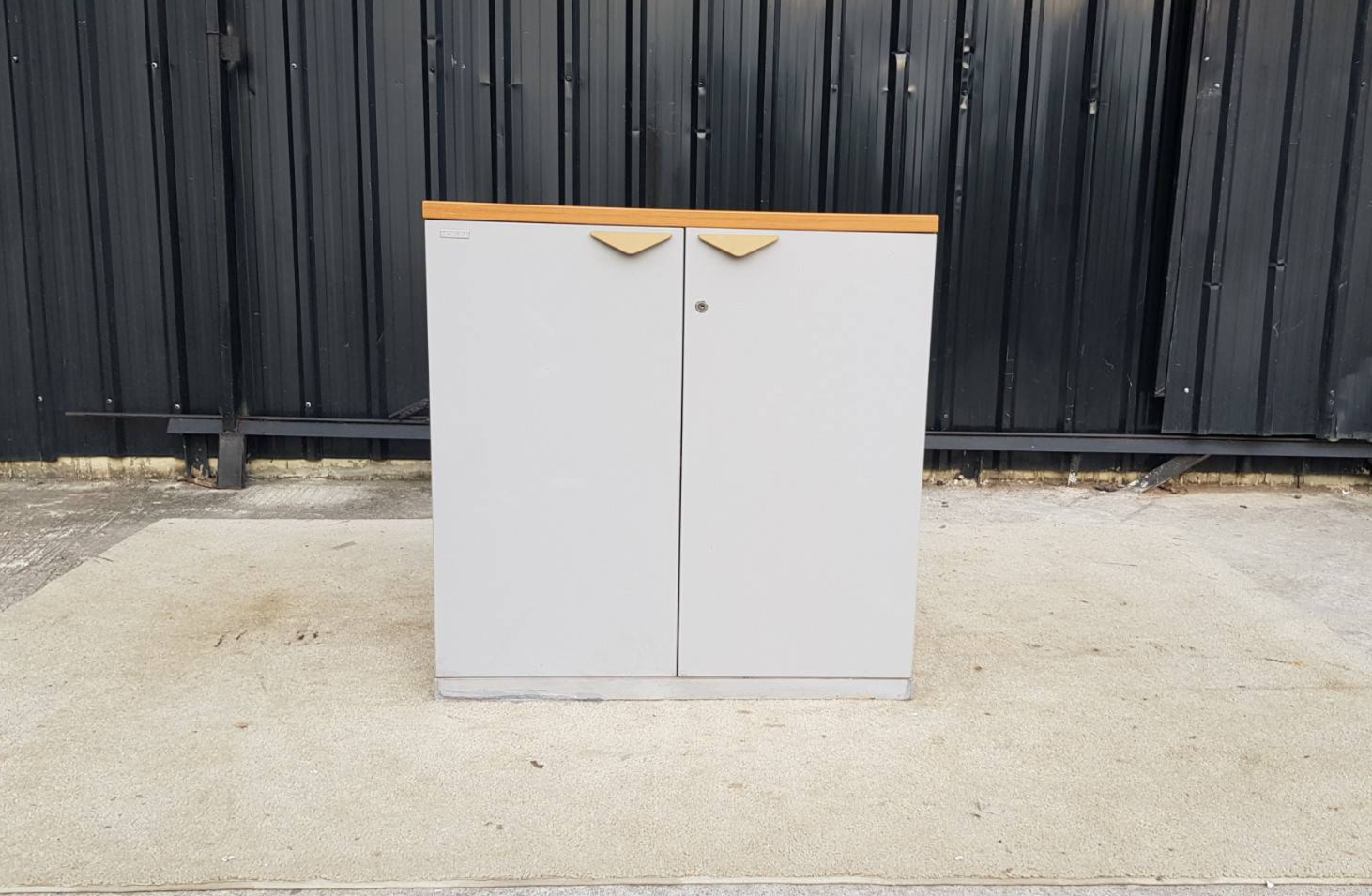 MOFLEX 双门文件柜，棕色木质台面