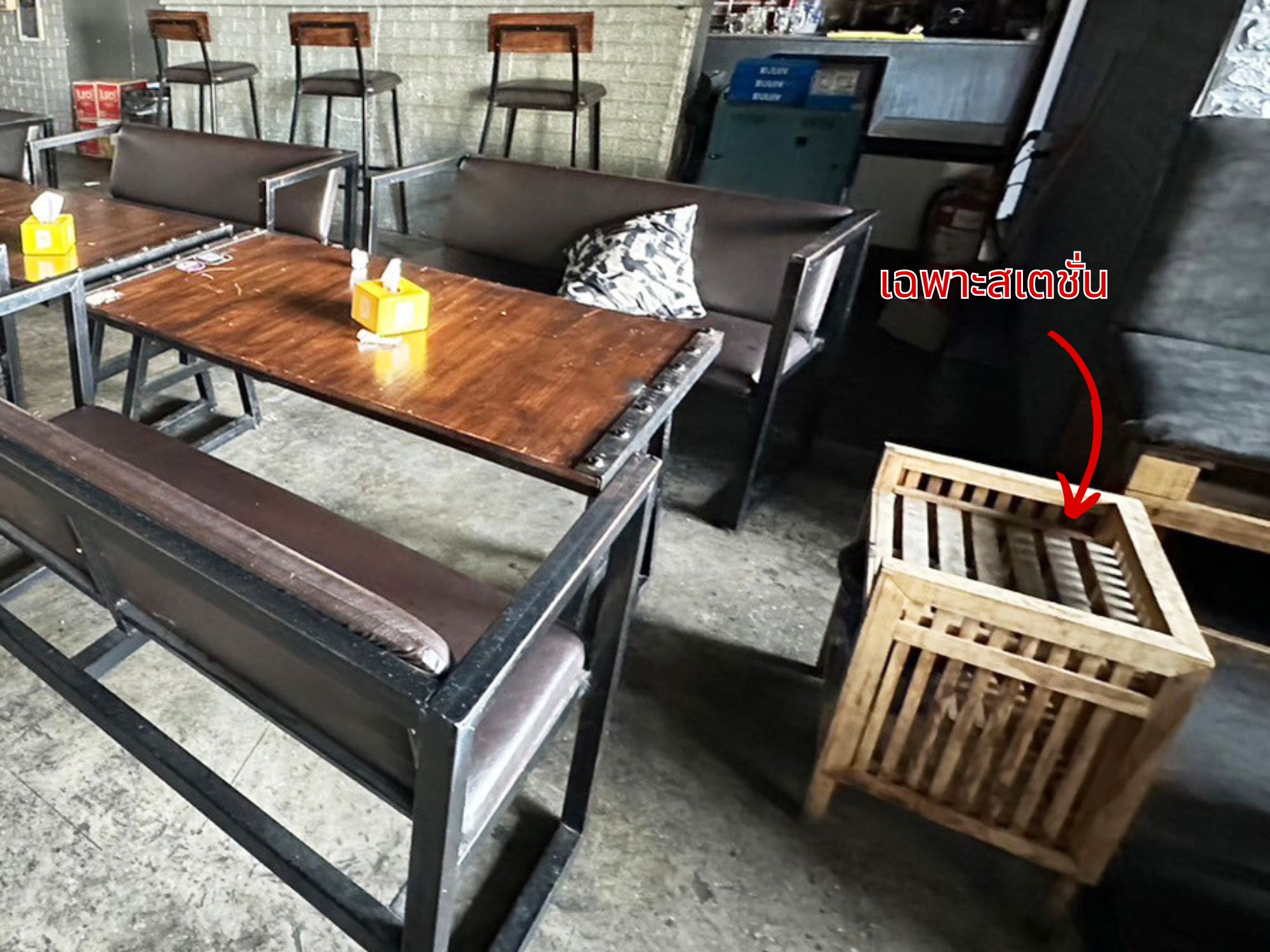 สเตชั่นไม้ร้านอาหาร บาร์ คาเฟ่ สเตชั่นวางเครื่องดื่ม ชั้นวางเครื่องดื่ม โครงไม้ (5)