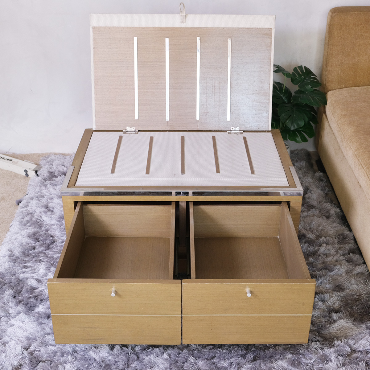 酒店行李架，木质行李柜，2 个抽屉