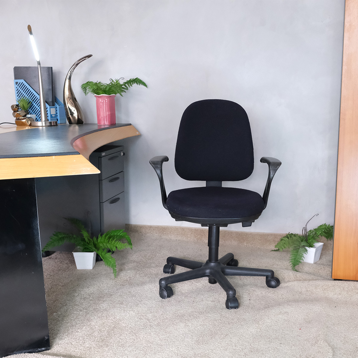 เก้าอี้สำนักงาน เก้าอี้เบาะผ้าหนา พนักพิงผ้าหนา