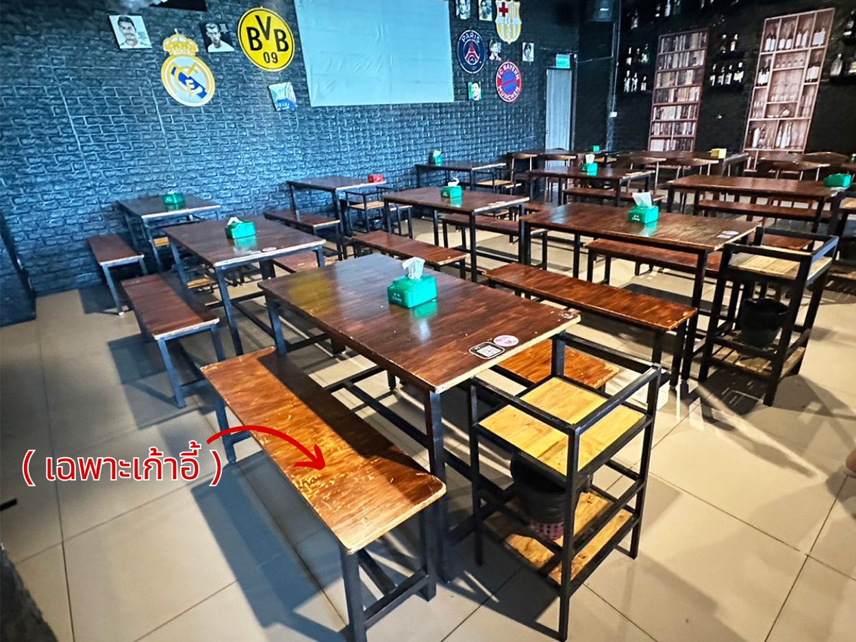 เก้าอี้ไม้ร้านอาหาร บาร์ คาเฟ่ โครงเหล็กสีดำ (12)