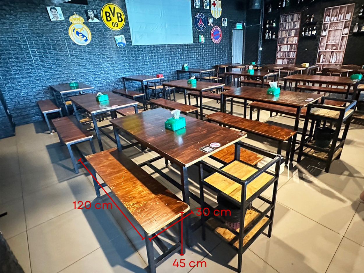 เก้าอี้ไม้ร้านอาหาร บาร์ คาเฟ่ โครงเหล็กสีดำ (12)