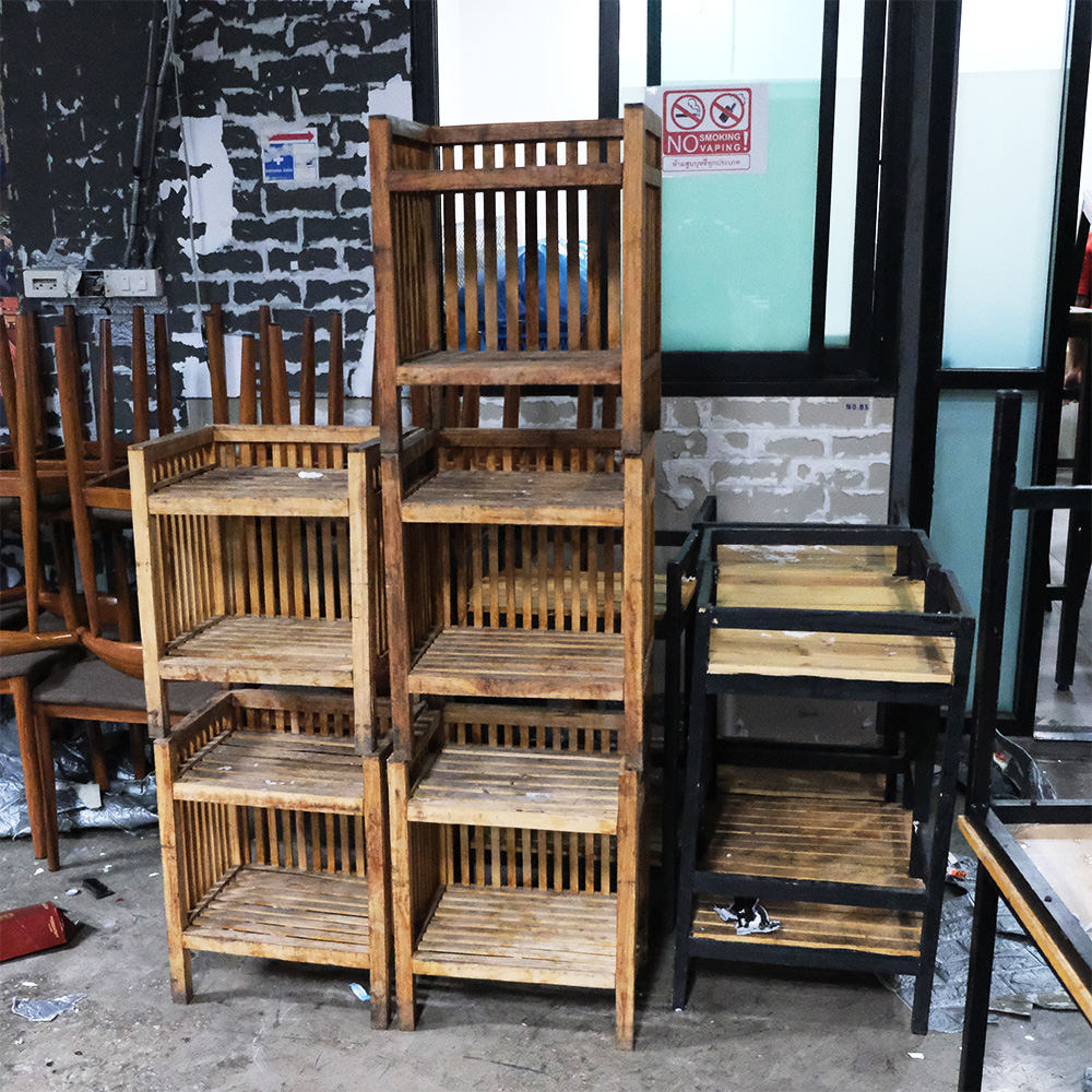 สเตชั่นไม้ร้านอาหาร บาร์ คาเฟ่ สเตชั่นวางเครื่องดื่ม ชั้นวางเครื่องดื่ม โครงไม้ (5)