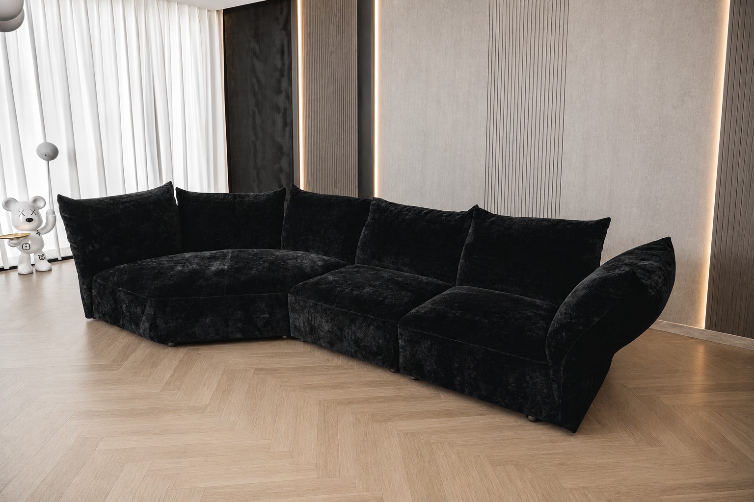3-Seater Sofa with Fabric Cushions, Gray, Italian Style, Standard Brand_7Z63IA0EL8