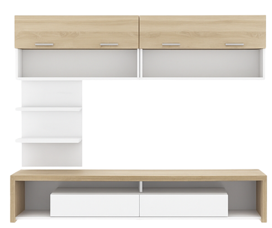 TV stand KONCEPT, cream with white accents