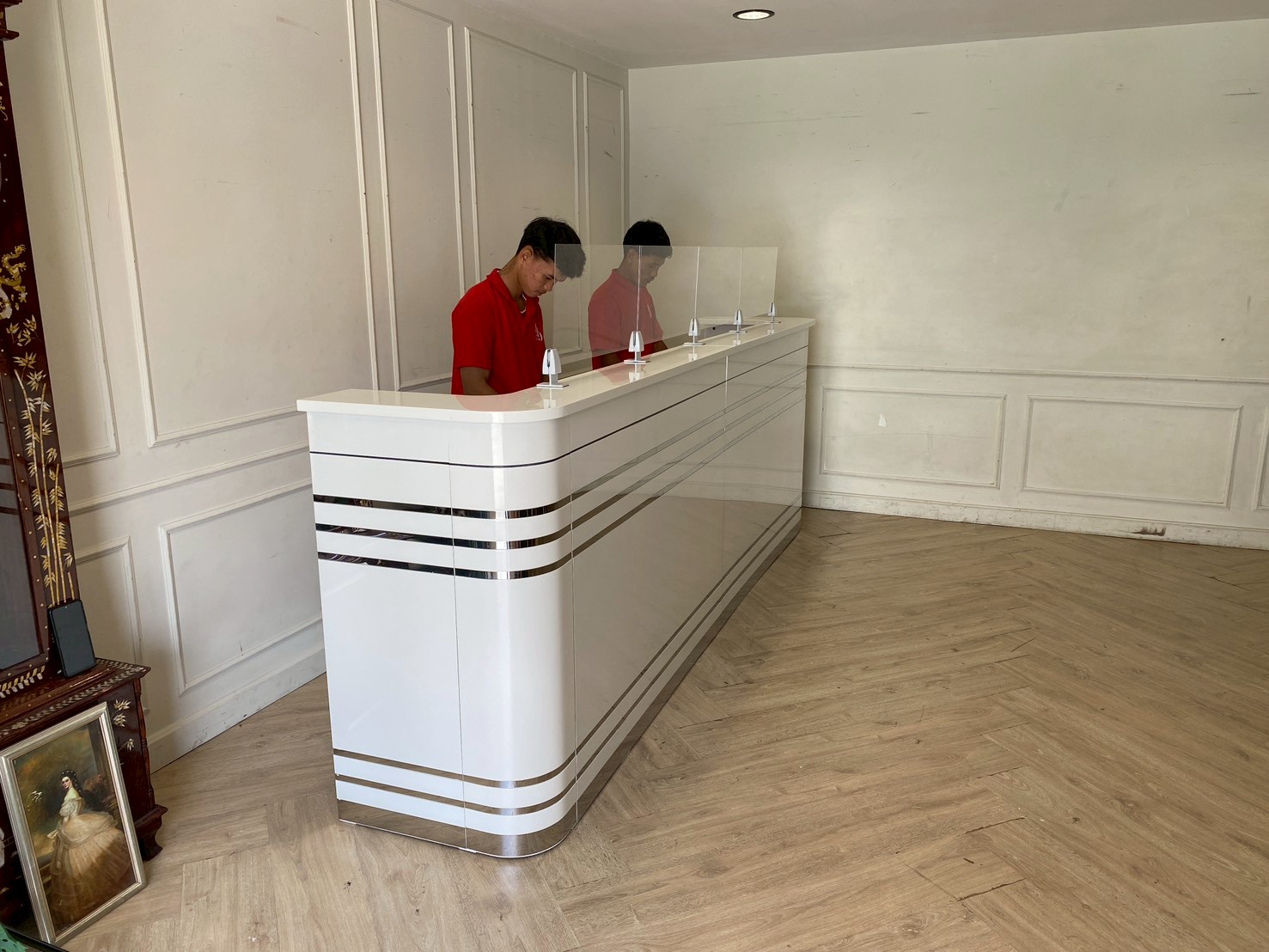 Two counters with partitions. Sold together, not separately. Hi-gross material.