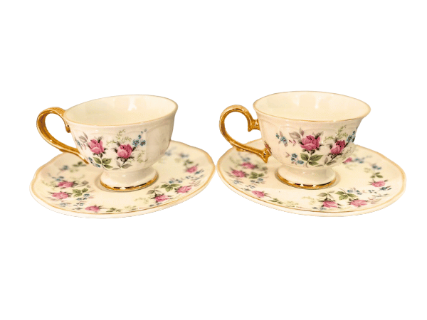ชุดแก้วกาแฟ 4 ชิ้น ลายดอกไม้ (1)