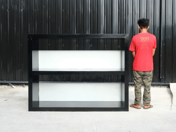 ชั้นโชว์ใบใหญ่ 2 ชั้น สีดำ ชั้นวางเอกสาร 2 ชั้น (1)