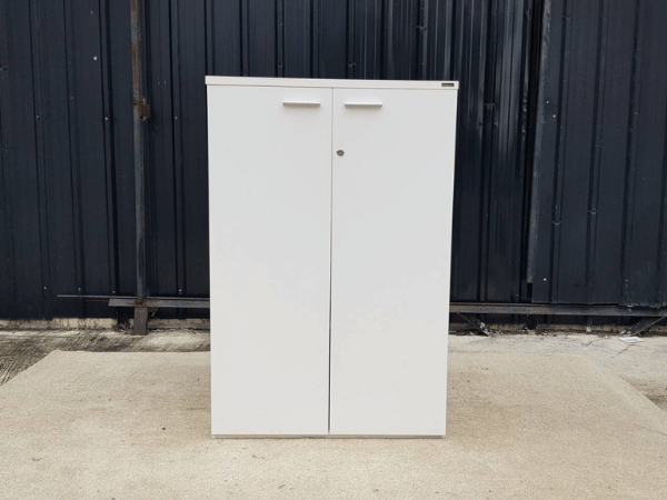 双门文件柜，木质框架，灰色，Furradec 品牌