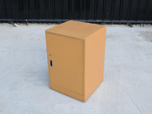 ตู้ไม้ 1 บานเปิด สีส้ม (ใบเล็ก) ตู้ไม้เก็บเอกสาร มีล้อ (2)