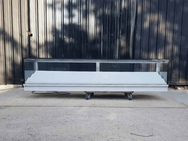 ตู้จิวเวลรี่ ตู้กระจกโชว์สินค้า ตู้โชว์โทรศัพท์ ประตูกระจกแบบสไลด์ สีเทา (1)