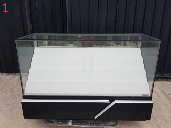 ตู้โชว์กระจก ตู้โชว์โทรศัพท์ 4 บานเลื่อน สีดำ (3)