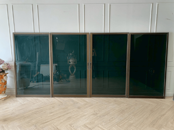 ประตูบานเลื่อนกระจก พร้อมบานตาย 371 x 162 cm (1)